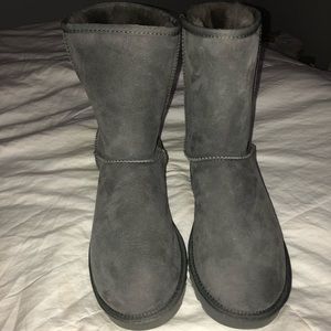 Gray short boots